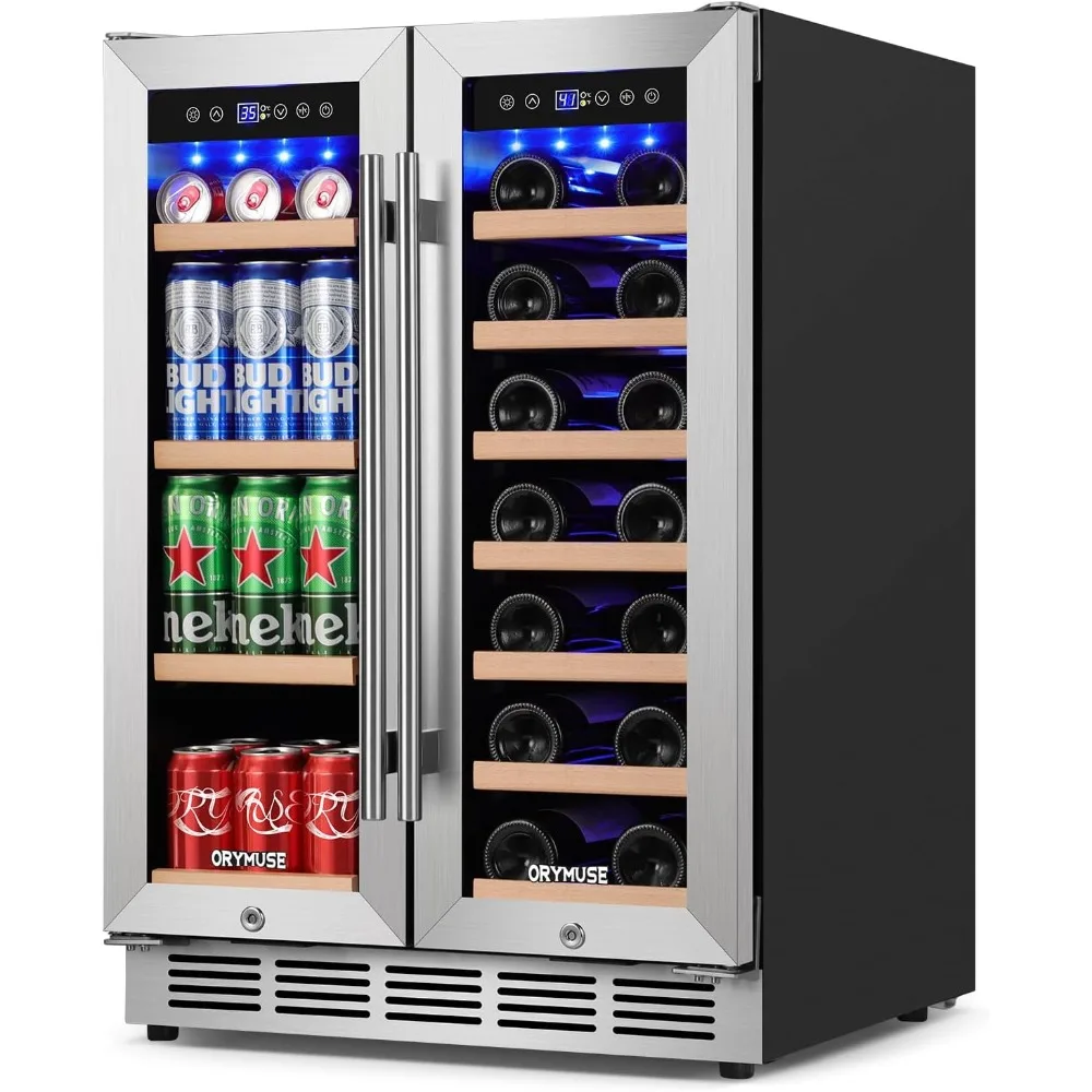 24 Inch Dual Zone Wine and Beverage Refrigerator, Built-in or Freestanding Cooler with French Doors, Drink Fridge with Upgraded
24 Inch Dual Zone Wine and Beverage Refrigerator, Built-in or Freestanding Cooler with French Doors, Drink Fridge with Upgraded