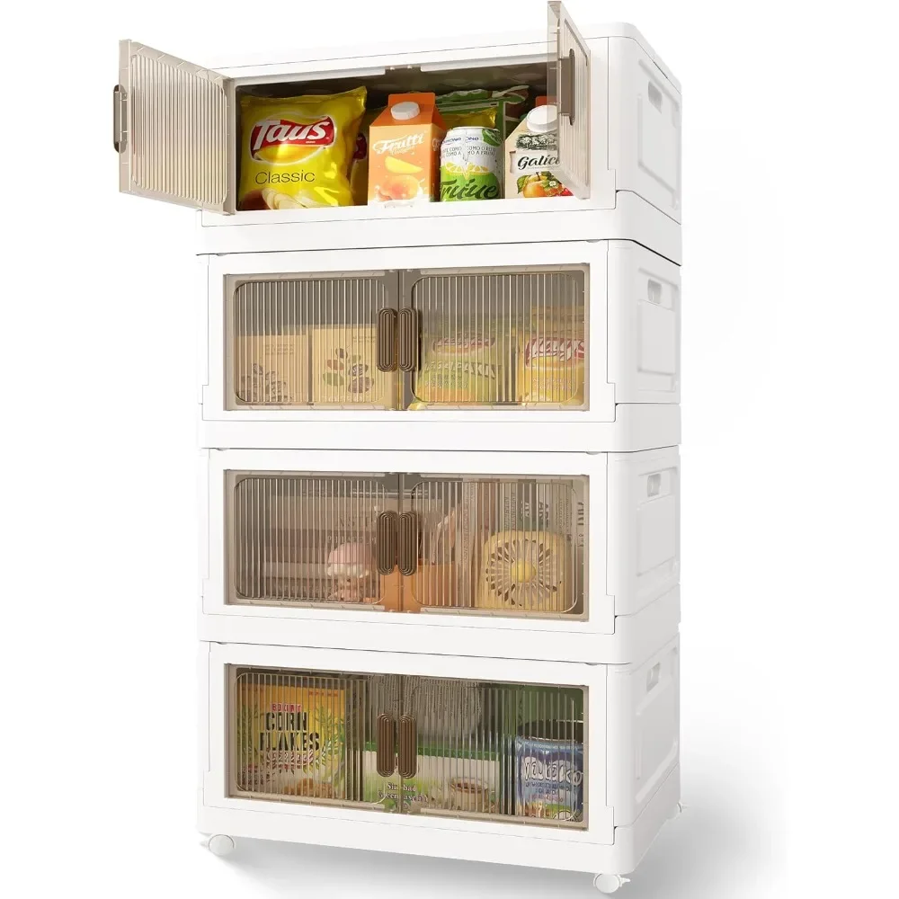 Storage Bins with Lids - 127QT Folding Storage box with Doors and Wheels, Collapsible Plastic Storage Bins for Closets
Storage Bins with Lids - 127QT Folding Storage box with Doors and Wheels, Collapsible Plastic Storage Bins for Closets