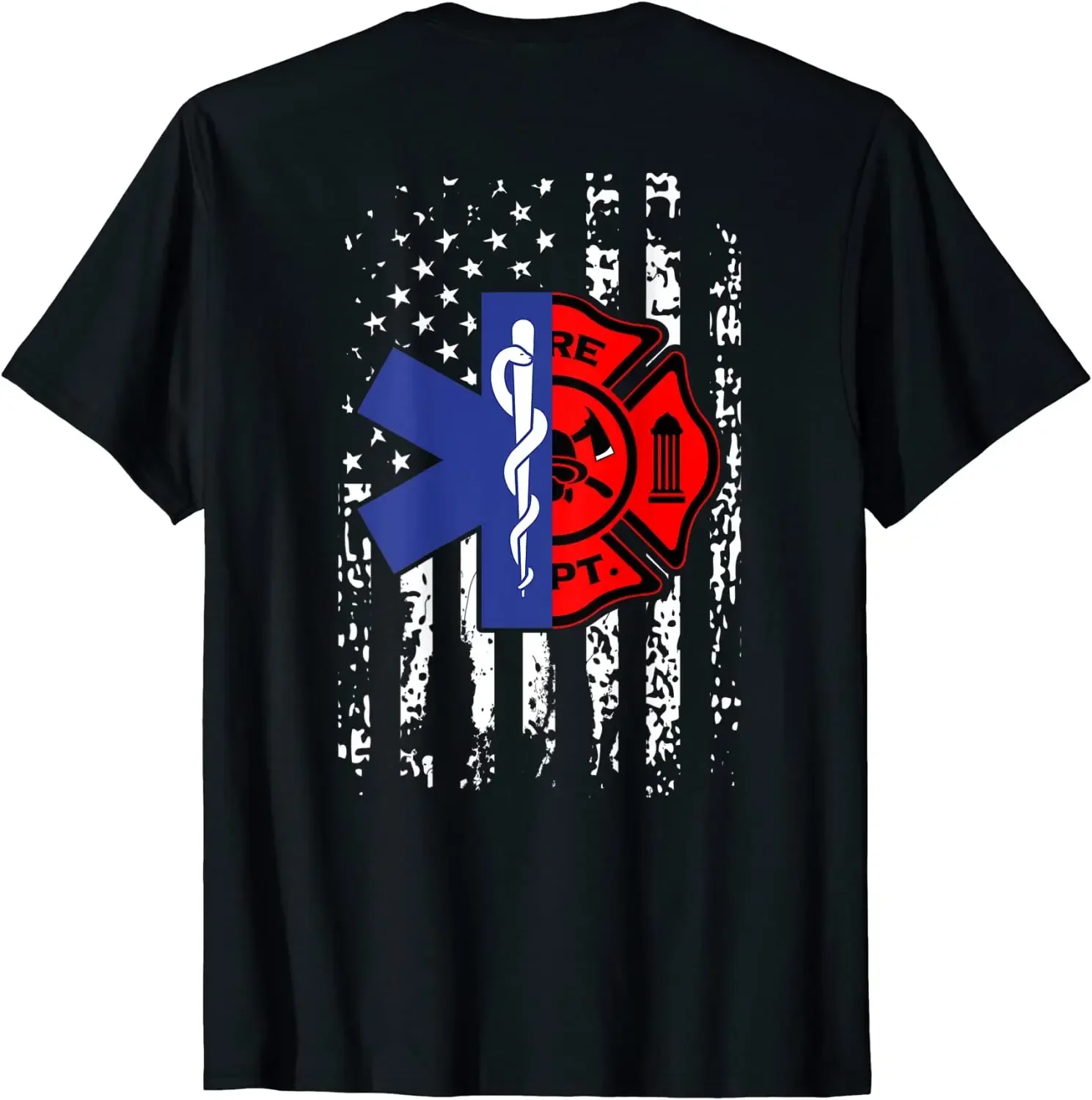 EMT Firefighter Shirt Firefighter American Flag Back Print Summer Cotton O-neck T-Shirt
EMT Firefighter Shirt Firefighter American Flag Back Print Summer Cotton O-neck T-Shirt