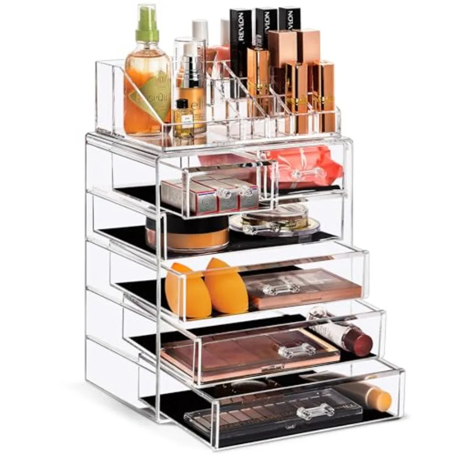 Acrylic Makeup Organizer Set, 6-Drawer Vanity and Countertop Cosmetic Storage with Small and Wide Compartments, Makeup Storage
Acrylic Makeup Organizer Set, 6-Drawer Vanity and Countertop Cosmetic Storage with Small and Wide Compartments, Makeup Storage