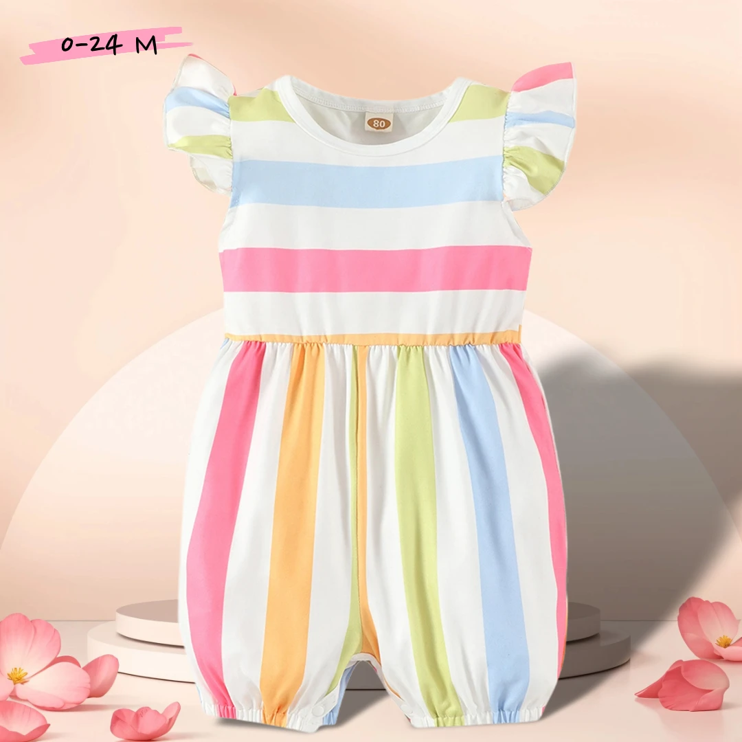 2024 Newborn Baby Girls Clothes Summer Rainbow Striped Flying Sleeve Toddle Rompers 0-18M Baby Jumpsuit Clothes
2024 Newborn Baby Girls Clothes Summer Rainbow Striped Flying Sleeve Toddle Rompers 0-18M Baby Jumpsuit Clothes