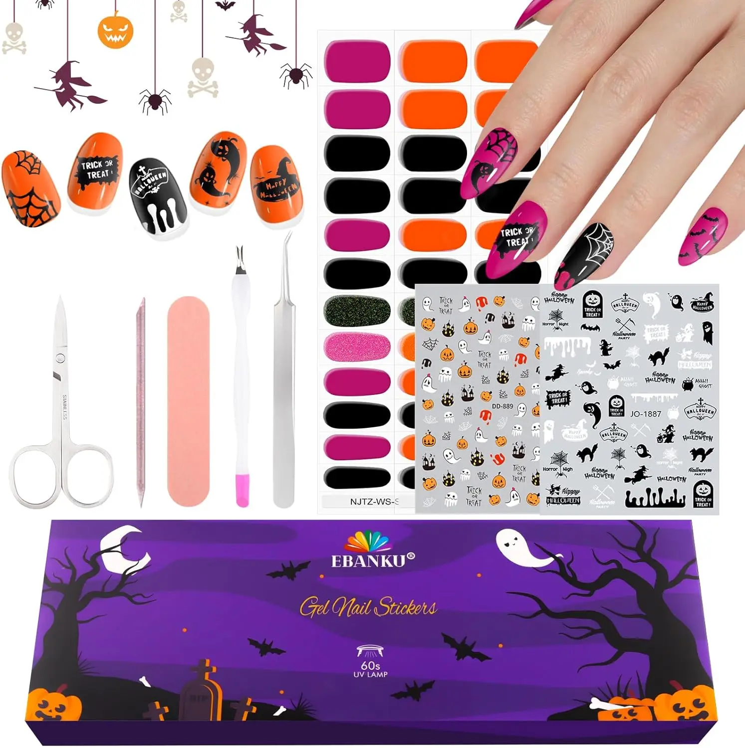 Полузатвержденные гелевые полоски для ногтей Ebanku Halloween, 3D самоклеящиеся наклейки с милой тыквой, упаковка для инструментов из 48 предметов
Полузатвержденные гелевые полоски для ногтей Ebanku Halloween, 3D самоклеящиеся наклейки с милой тыквой, упаковка для инструментов из 48 предметов