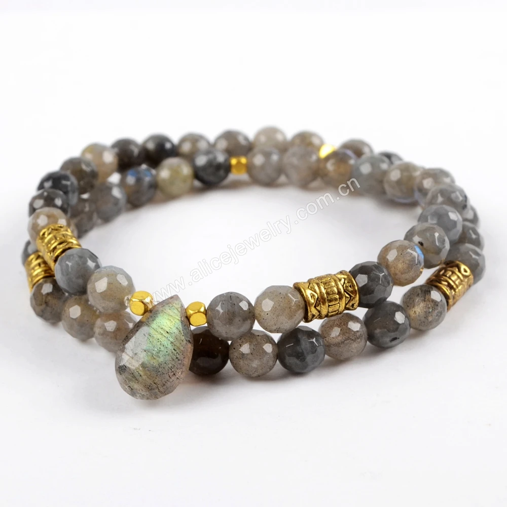 BOROSA Vintage Teardrop Natural Labradorite Faceted Beads Bracelet for Women Jewelry Birthstone Anniversary Gifts Accessories
BOROSA Vintage Teardrop Natural Labradorite Faceted Beads Bracelet for Women Jewelry Birthstone Anniversary Gifts Accessories