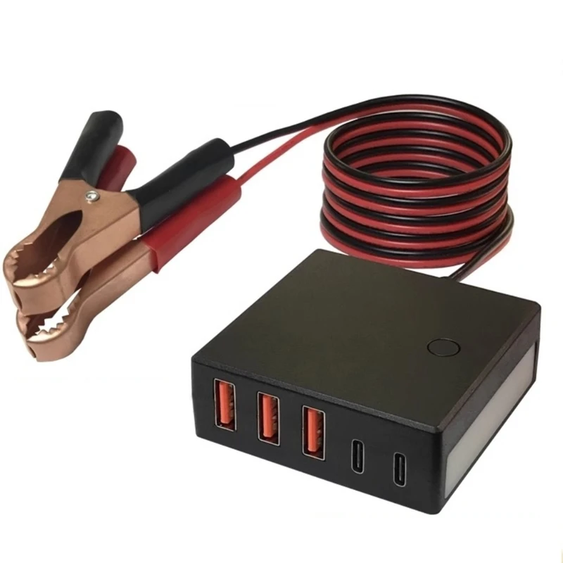12V 24V to 5V Car with LED Lighting, 3-Ports USB A & 2-Port Type-C Fast Charging Adapter for Phones and Tablets
12V 24V to 5V Car with LED Lighting, 3-Ports USB A & 2-Port Type-C Fast Charging Adapter for Phones and Tablets