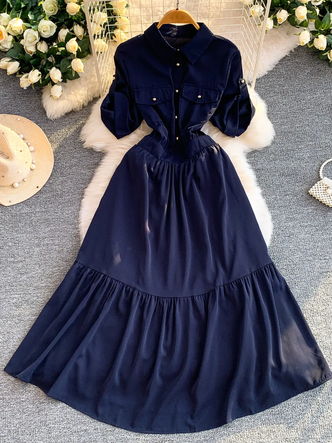 Women's Dark Blue Evening Dress Vintage Elegant Short Sleeve Luxury Birthday Party Dress for Women One Piece Frocks Summer 2026
Women's Dark Blue Evening Dress Vintage Elegant Short Sleeve Luxury Birthday Party Dress for Women One Piece Frocks Summer 2026