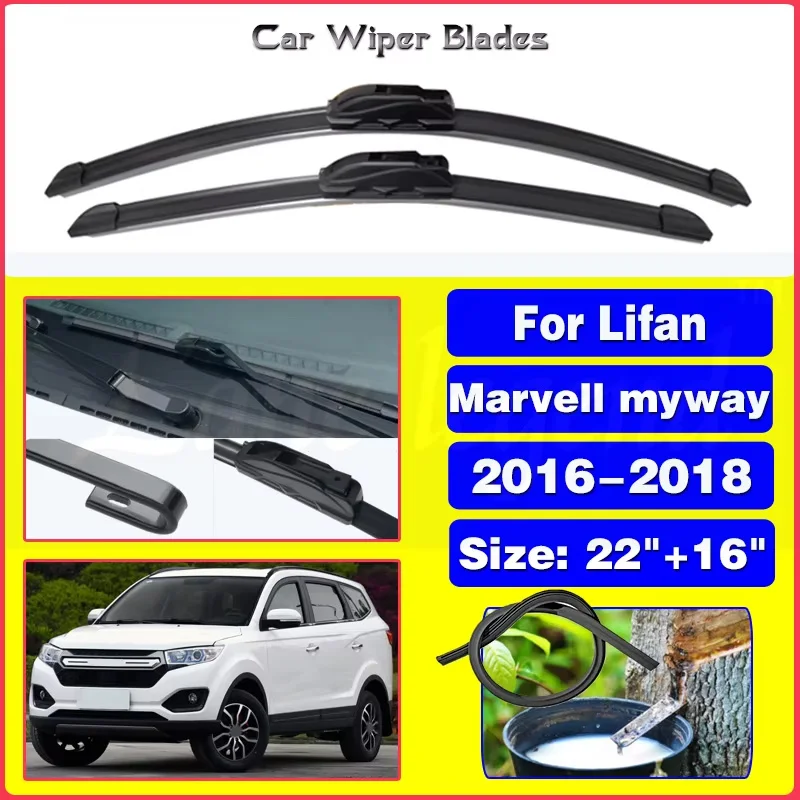 For Lifan Marvell myway 2016-2018 Car Wiper Front Wiper Blades Windshield Windscreen Window Car Rain Brushes Accessories 22"+16"
For Lifan Marvell myway 2016-2018 Car Wiper Front Wiper Blades Windshield Windscreen Window Car Rain Brushes Accessories 22"+16"