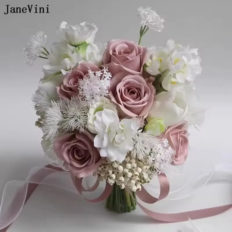 JaneVini Korean Bride Wedding Bouquet De Fleur Mariage Artificial Rose Bridal Flower Bouquet for Wedding Accessories Bruidboeket
JaneVini Korean Bride Wedding Bouquet De Fleur Mariage Artificial Rose Bridal Flower Bouquet for Wedding Accessories Bruidboeket