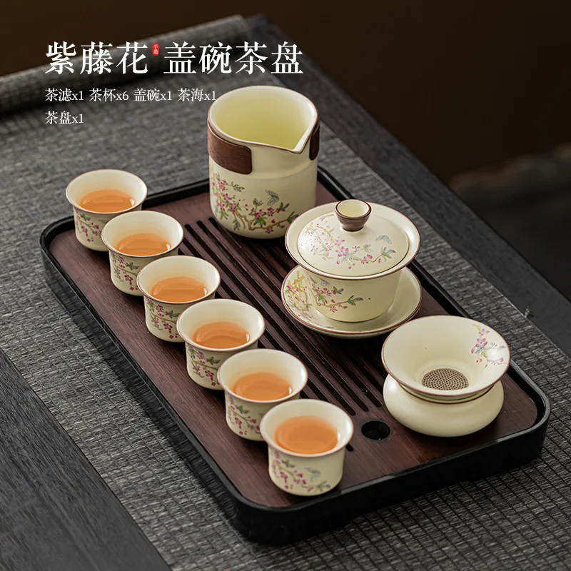 Beige Ru kiln open pieces can be raised wisteria kung fu tea set cover bowl tea making artifact cover bowl tea sea tea cup
Beige Ru kiln open pieces can be raised wisteria kung fu tea set cover bowl tea making artifact cover bowl tea sea tea cup