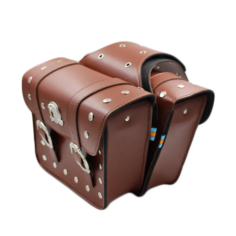 Black Brown Metal Logo Rivtes Motorcycle Device Punk Style 1 Pair Hanging Bags Unisex Steampunk Pu Leather Bags Travel Rucksack
Black Brown Metal Logo Rivtes Motorcycle Device Punk Style 1 Pair Hanging Bags Unisex Steampunk Pu Leather Bags Travel Rucksack