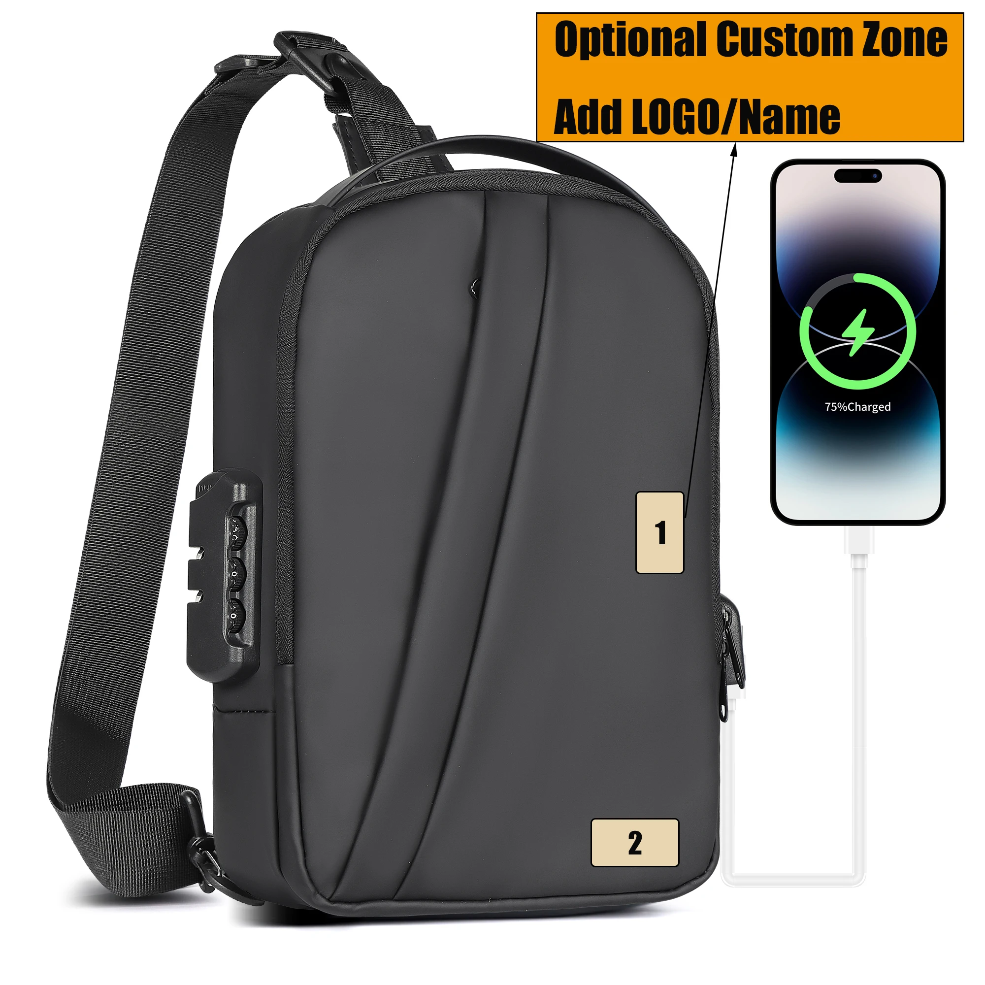 Customize Anti Theft Chest Bag For Men with USB Charging Port Large Capacity Waterproof Shoulder Bag No Slip Strap Cross Bag
Customize Anti Theft Chest Bag For Men with USB Charging Port Large Capacity Waterproof Shoulder Bag No Slip Strap Cross Bag
