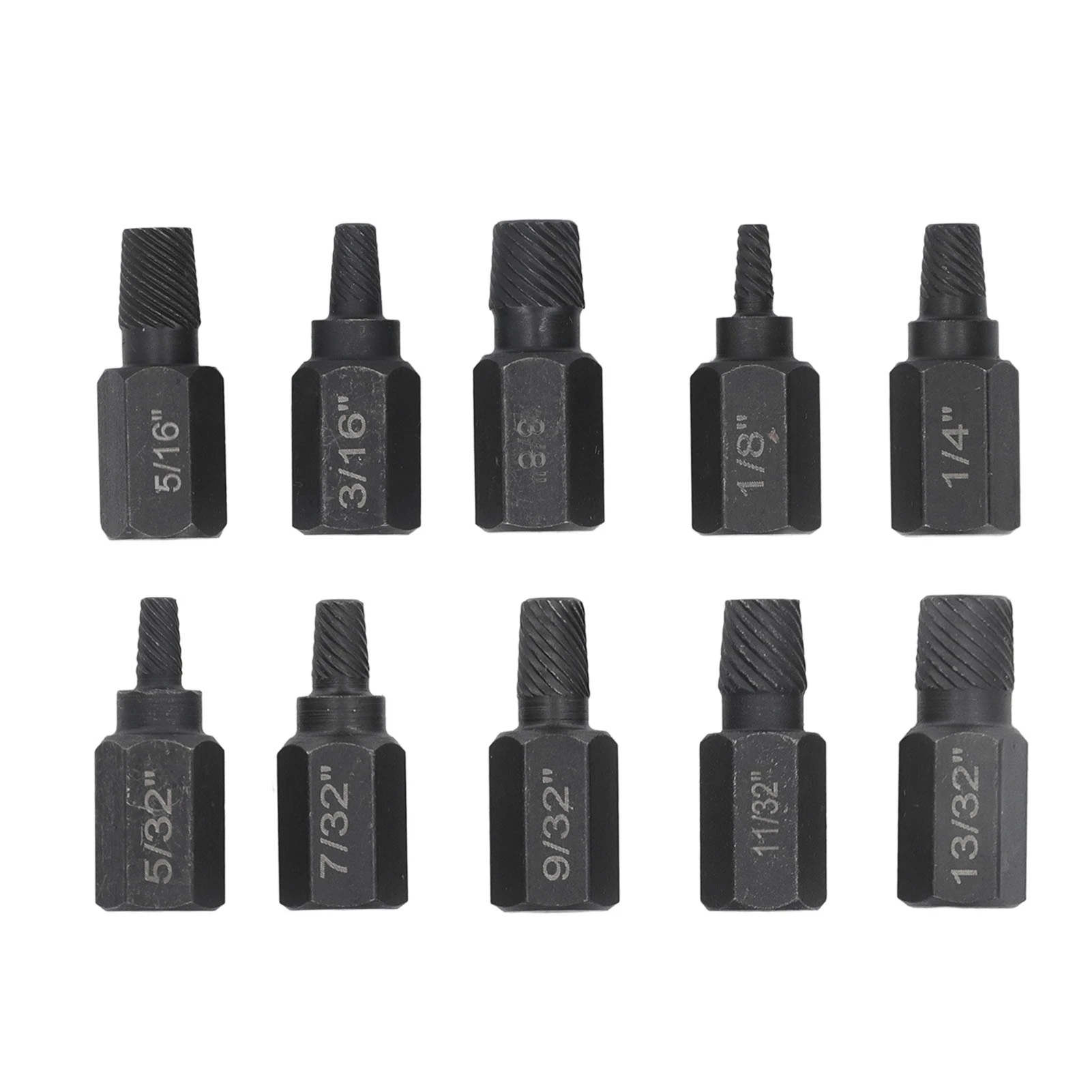 10Pcs Broken Screw Extractor Set 1/4 7/32 3/16 5/32 1/8 13/32 3/8 11/32 5/16 9/32in Damaged Screw Remover for Nut Bolt
10Pcs Broken Screw Extractor Set 1/4 7/32 3/16 5/32 1/8 13/32 3/8 11/32 5/16 9/32in Damaged Screw Remover for Nut Bolt