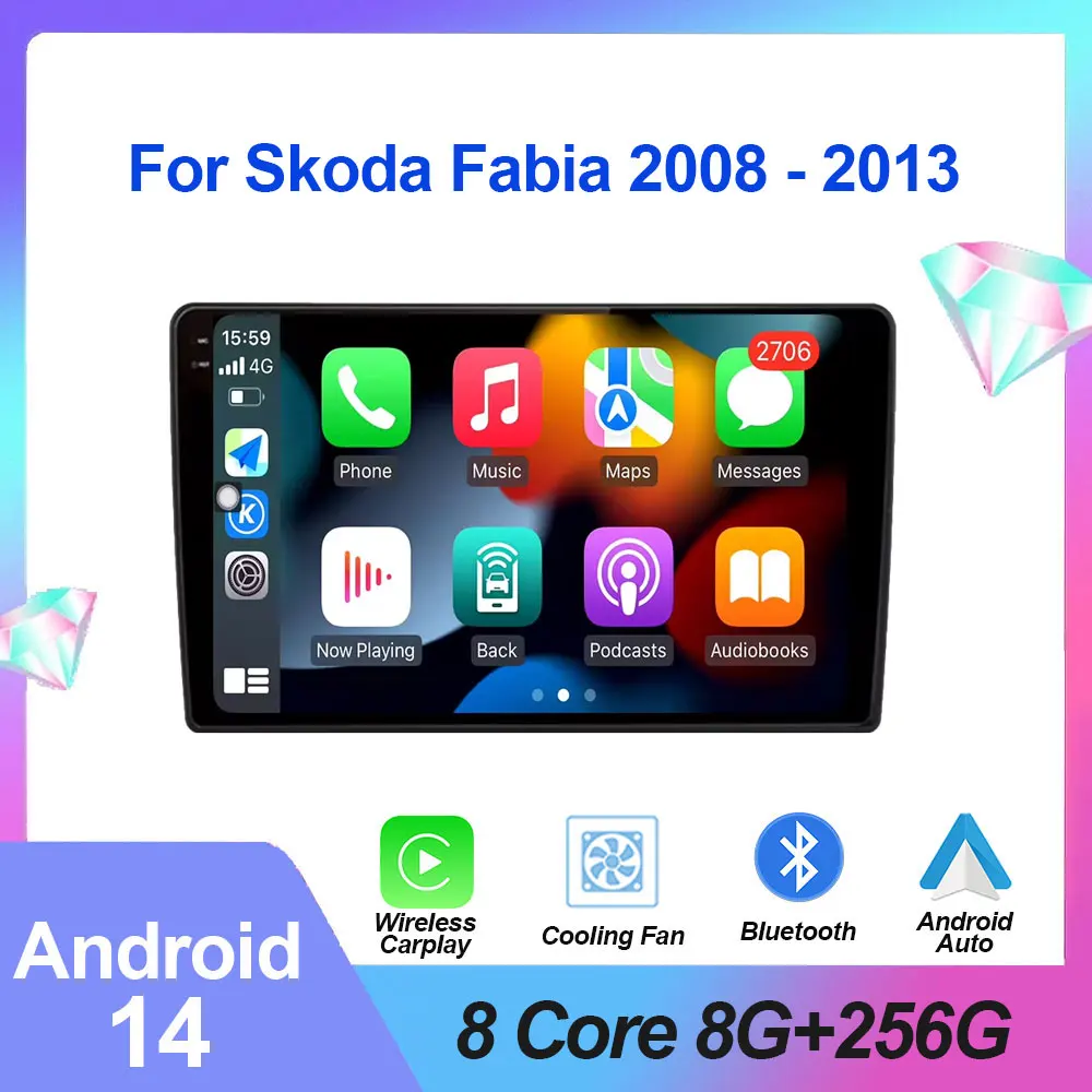 Android 14 Auto Touch Screen Car Radio Multimedia Player Accessories GPS Navigation WIFI Carplay For Skoda Fabia 2008 - 2013
Android 14 Auto Touch Screen Car Radio Multimedia Player Accessories GPS Navigation WIFI Carplay For Skoda Fabia 2008 - 2013