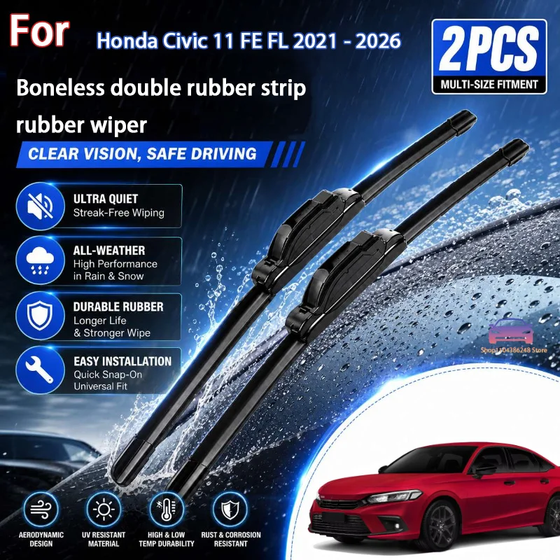 Front Wiper Blades For Honda Civic 11 FE FL 2021 - 2026 Windshield Windscreen Window Car Rain Brushes 24"+19" Modification Parts
Front Wiper Blades For Honda Civic 11 FE FL 2021 - 2026 Windshield Windscreen Window Car Rain Brushes 24"+19" Modification Parts