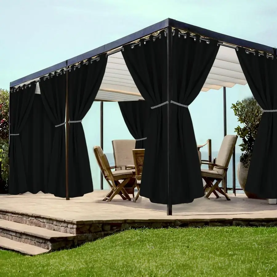 Grommet Outdoor Curtains for Patio Waterproof 8 Pcs All Weather Balcony Black Outside Curtains for Apartments, Gazebo, Pergolas,
Grommet Outdoor Curtains for Patio Waterproof 8 Pcs All Weather Balcony Black Outside Curtains for Apartments, Gazebo, Pergolas,