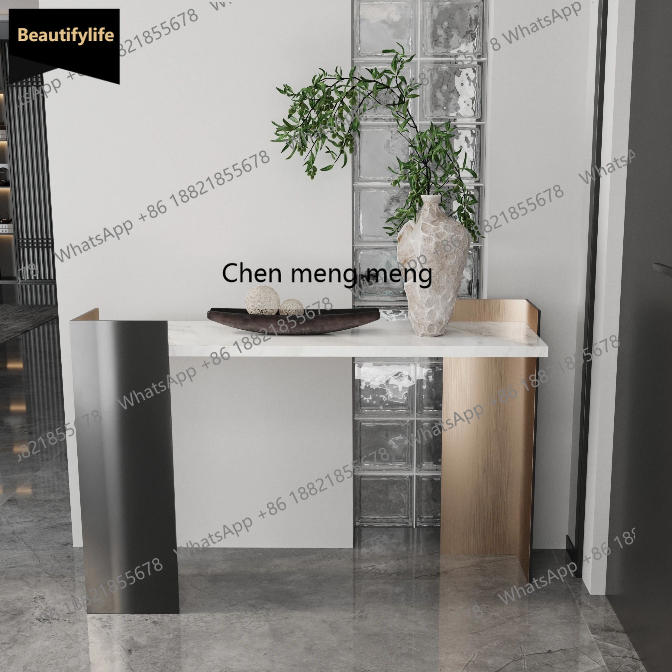 A139 Italian light luxury rock slab entrance table, simple modern entrance cabinet, facing the door and case table
A139 Italian light luxury rock slab entrance table, simple modern entrance cabinet, facing the door and case table