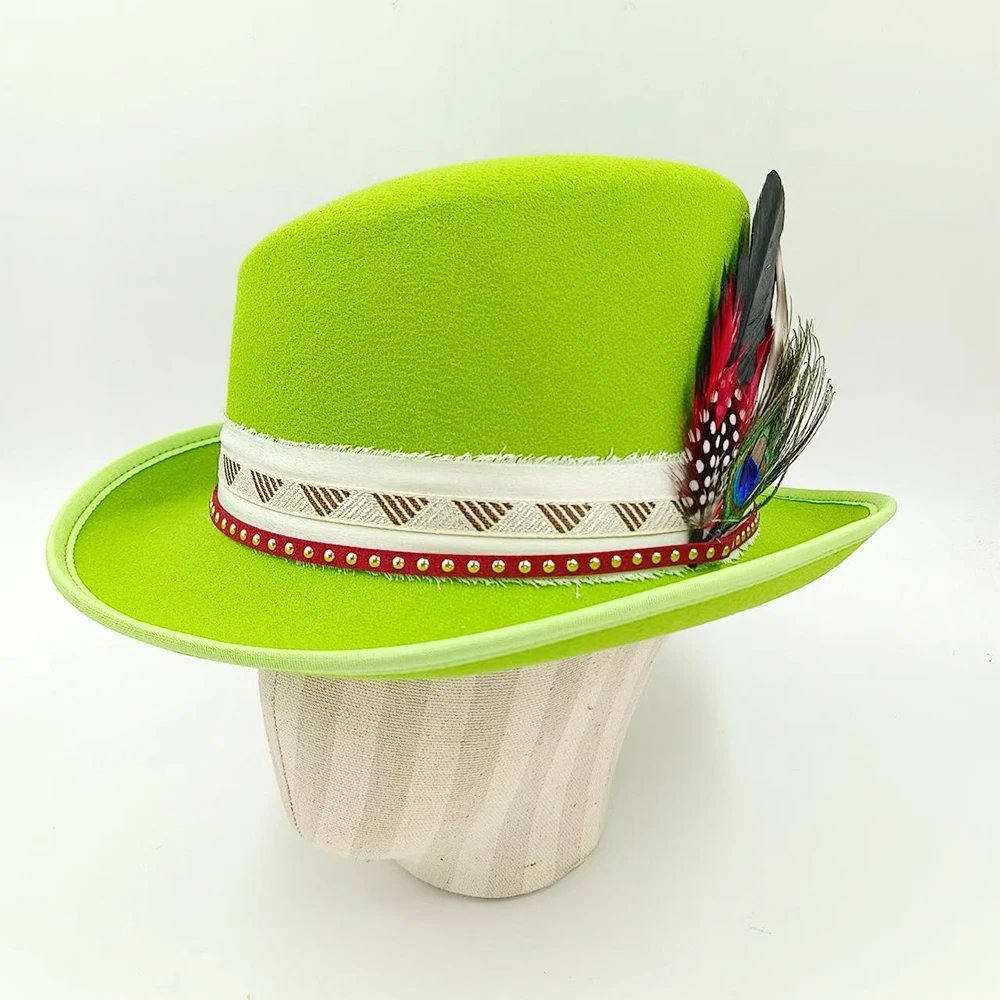 New style high top gentleman derby hat tweed magic hat men and women gentleman colored bevel hat felt president hat jazz hat모자
New style high top gentleman derby hat tweed magic hat men and women gentleman colored bevel hat felt president hat jazz hat모자
