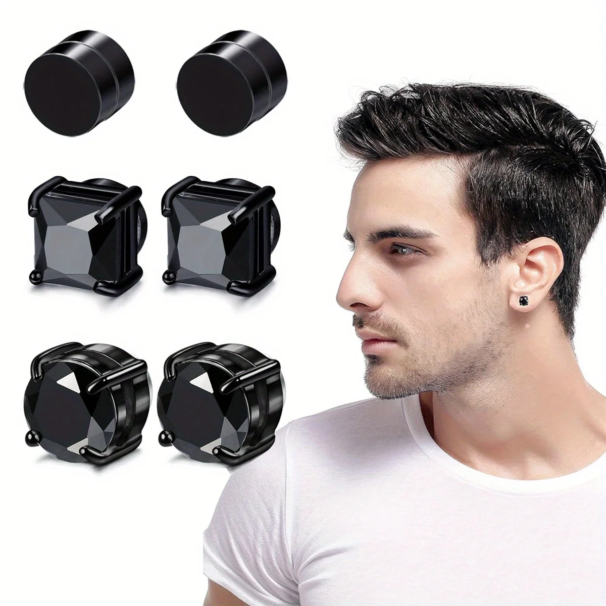 1/3Pairs 6MM Stainless Steel Magnetic Cubic Zirconia Stud Earrings Non Pierced Clip On Earrings For Men Women Daily Wear Jewelry
1/3Pairs 6MM Stainless Steel Magnetic Cubic Zirconia Stud Earrings Non Pierced Clip On Earrings For Men Women Daily Wear Jewelry