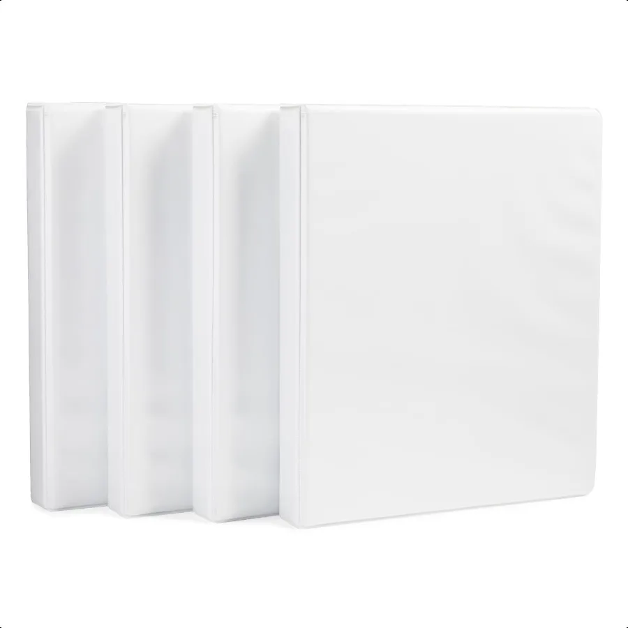 Basics 3 Ring Binder with Durable 1 Inch DRing and Clear Overlay for Storage and Organization Pack of 4 White 
Basics 3 Ring Binder with Durable 1 Inch DRing and Clear Overlay for Storage and Organization Pack of 4 White