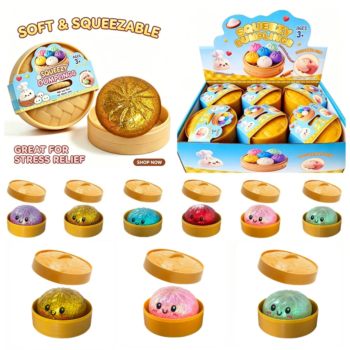 Новые блестящие игрушки-мялки в форме пельменей (1-12 шт.) с коробкой, сенсорные игрушки-антистресс, сюрприз-бокс
Новые блестящие игрушки-мялки в форме пельменей (1-12 шт.) с коробкой, сенсорные игрушки-антистресс, сюрприз-бокс