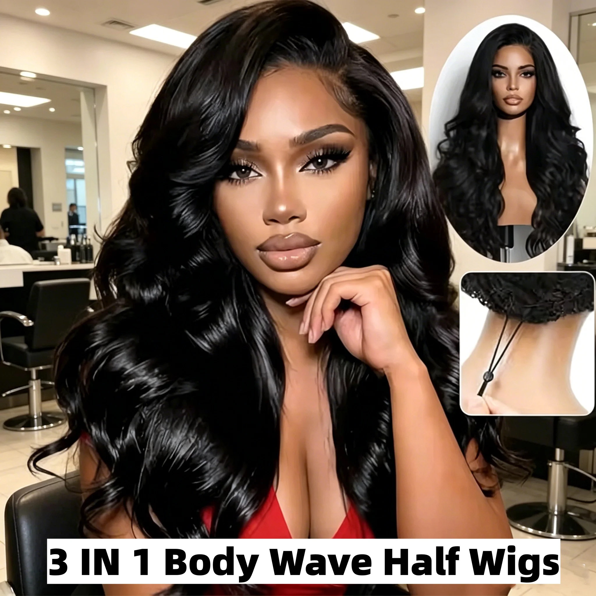 3 IN 1 Body Wave Half Human Hair Wig 36 Inches 250 Density Drawstring Clip In Type Comfortable Flip Over Half Wig Daily Styling Hair
3 IN 1 Body Wave Half Human Hair Wig 36 Inches 250 Density Drawstring Clip In Type Comfortable Flip Over Half Wig Daily Styling Hair