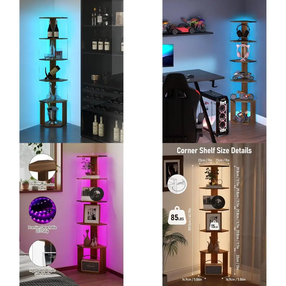 6-Tier Acrylic Display Rack with Adjustable LED Lights, 63 Tall Cabinet for Vanity Organization
6-Tier Acrylic Display Rack with Adjustable LED Lights, 63 Tall Cabinet for Vanity Organization