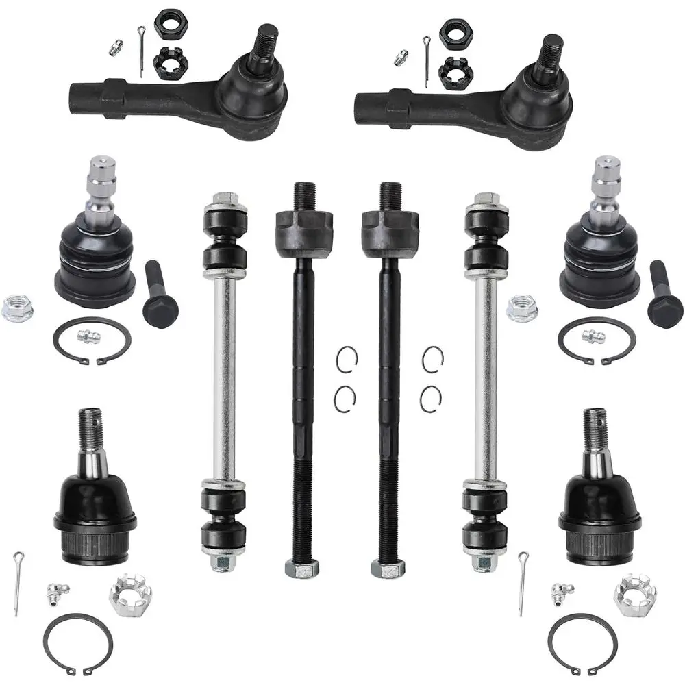 Комплект передней подвески из 10 деталей для Ford Ranger, Mazda B3000, B2500, B4000, B2300 - включает 2 стойки стабилизатора, 4 наконечника рулевых тяг, 4 B-образных болта.
Комплект передней подвески из 10 деталей для Ford Ranger, Mazda B3000, B2500, B4000, B2300 - включает 2 стойки стабилизатора, 4 наконечника рулевых тяг, 4 B-образных болта.