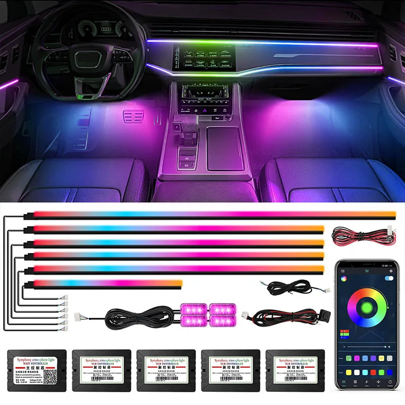 Универсальные цветные автомобильные 64 RGB ленты с окружающим освещением, автомобильные атмосферные лампы, армейское управление, Симфония радуги, акриловое искусственное освещение
Универсальные цветные автомобильные 64 RGB ленты с окружающим освещением, автомобильные атмосферные лампы, армейское управление, Симфония радуги, акриловое искусственное освещение