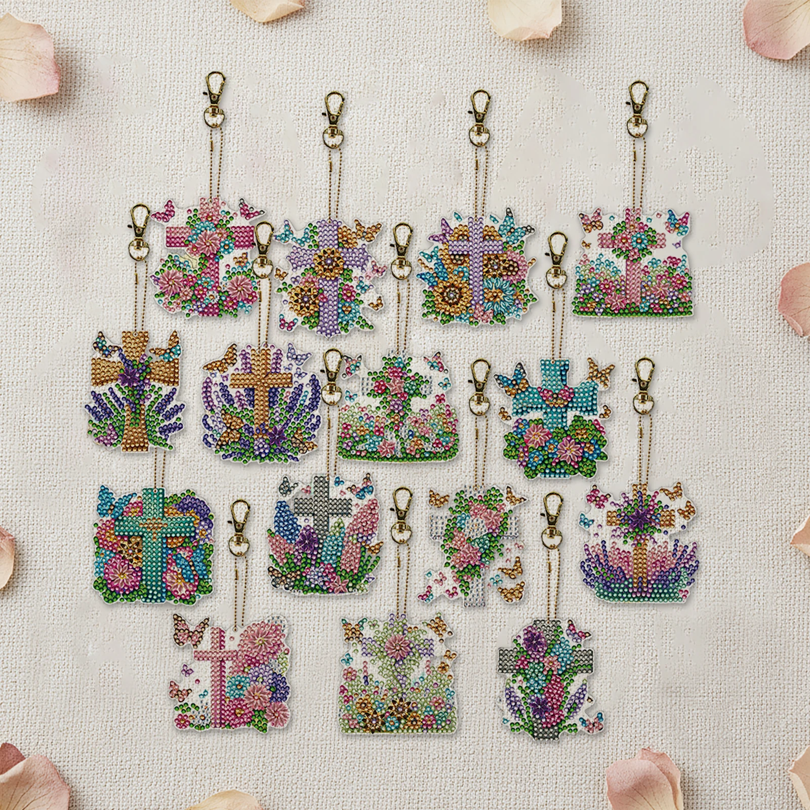 15Pcs DiY Diamond Art Keychain Ornaments Double-Sided Diamond Painting Keychain Kits for Adults Beginners Home Craft Gift
15Pcs DiY Diamond Art Keychain Ornaments Double-Sided Diamond Painting Keychain Kits for Adults Beginners Home Craft Gift