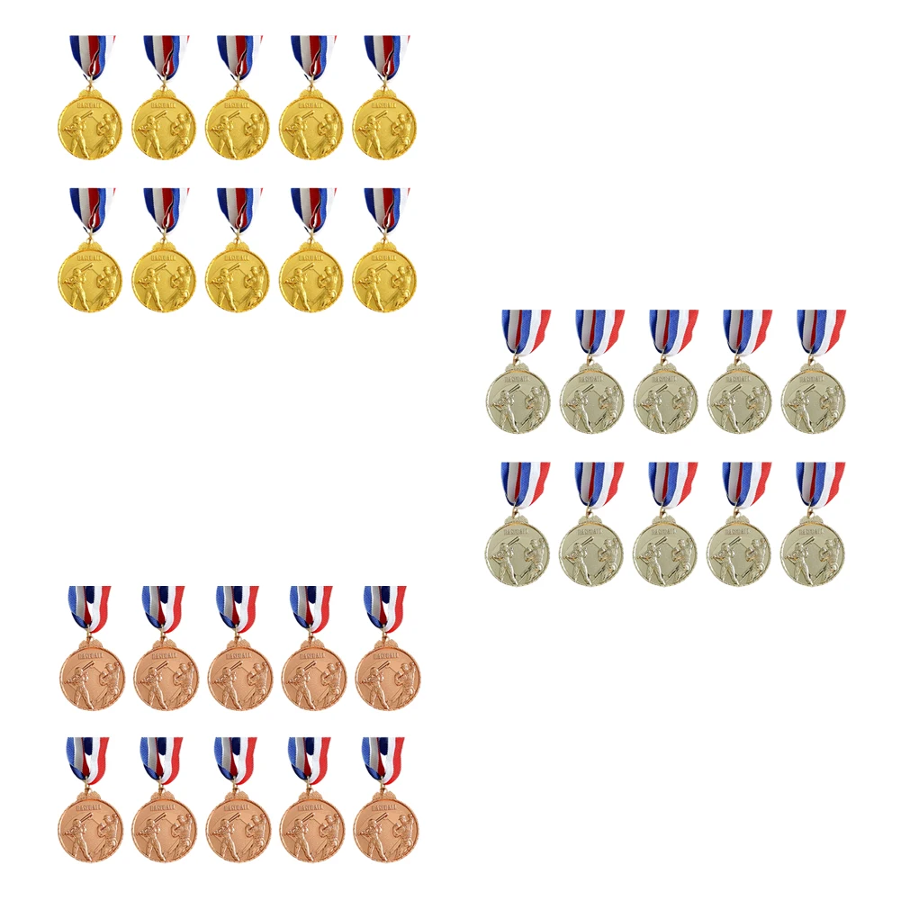 10Pcs Baseball Medals Sports Medals 5cm Competition Prize Medals with Neck Ribbon Baseball Memorial Medal for Party Favors
10Pcs Baseball Medals Sports Medals 5cm Competition Prize Medals with Neck Ribbon Baseball Memorial Medal for Party Favors
