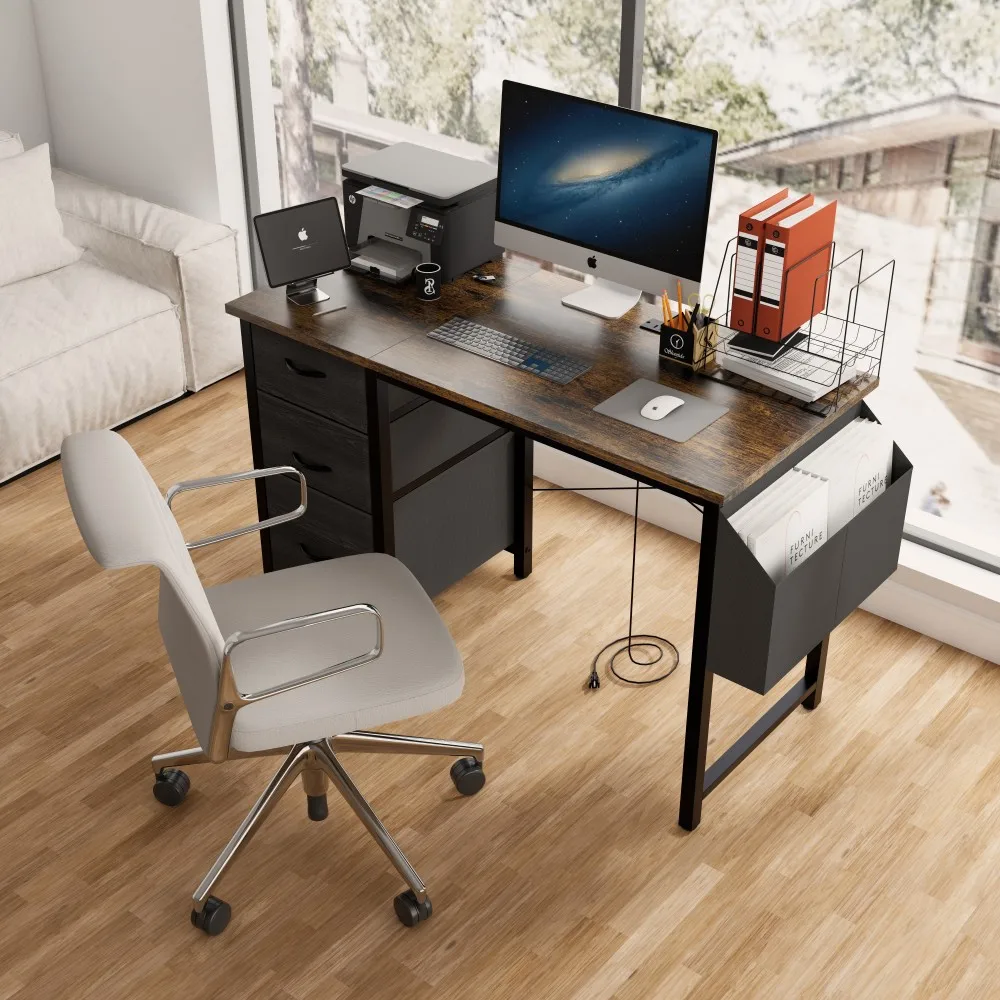 Office desk with power outlet, Easy to Assemble,Frame stability Reversible for Home Office Study,Rustic Brown desk table
Office desk with power outlet, Easy to Assemble,Frame stability Reversible for Home Office Study,Rustic Brown desk table