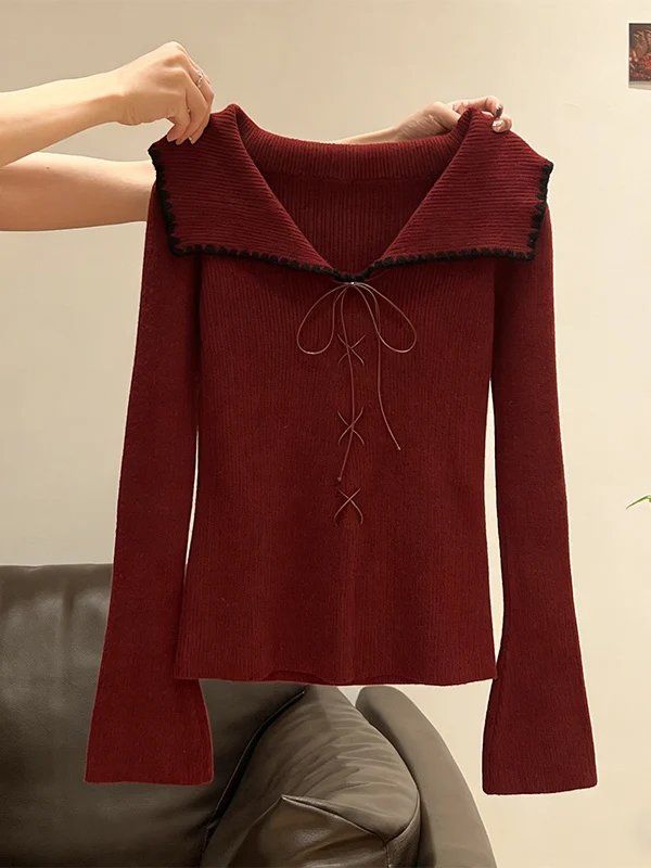 Slimming Effect Knitted Sweater Spring 2026 Pure Desire Style Long Sleeve Plaid Collar Belted Women's High-End Feeling
Slimming Effect Knitted Sweater Spring 2026 Pure Desire Style Long Sleeve Plaid Collar Belted Women's High-End Feeling