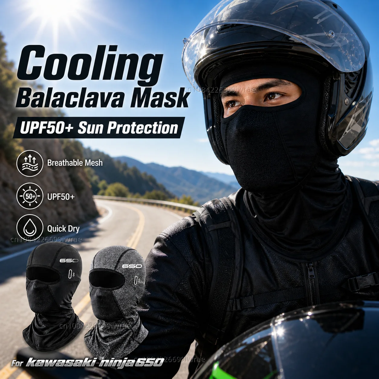 Cooling Motorcycle Balaclava Mask UPF50+ UV Protection Breathable Face Cover Summer For kawasaki ninja650 Z650 Z NINJA 650
Cooling Motorcycle Balaclava Mask UPF50+ UV Protection Breathable Face Cover Summer For kawasaki ninja650 Z650 Z NINJA 650