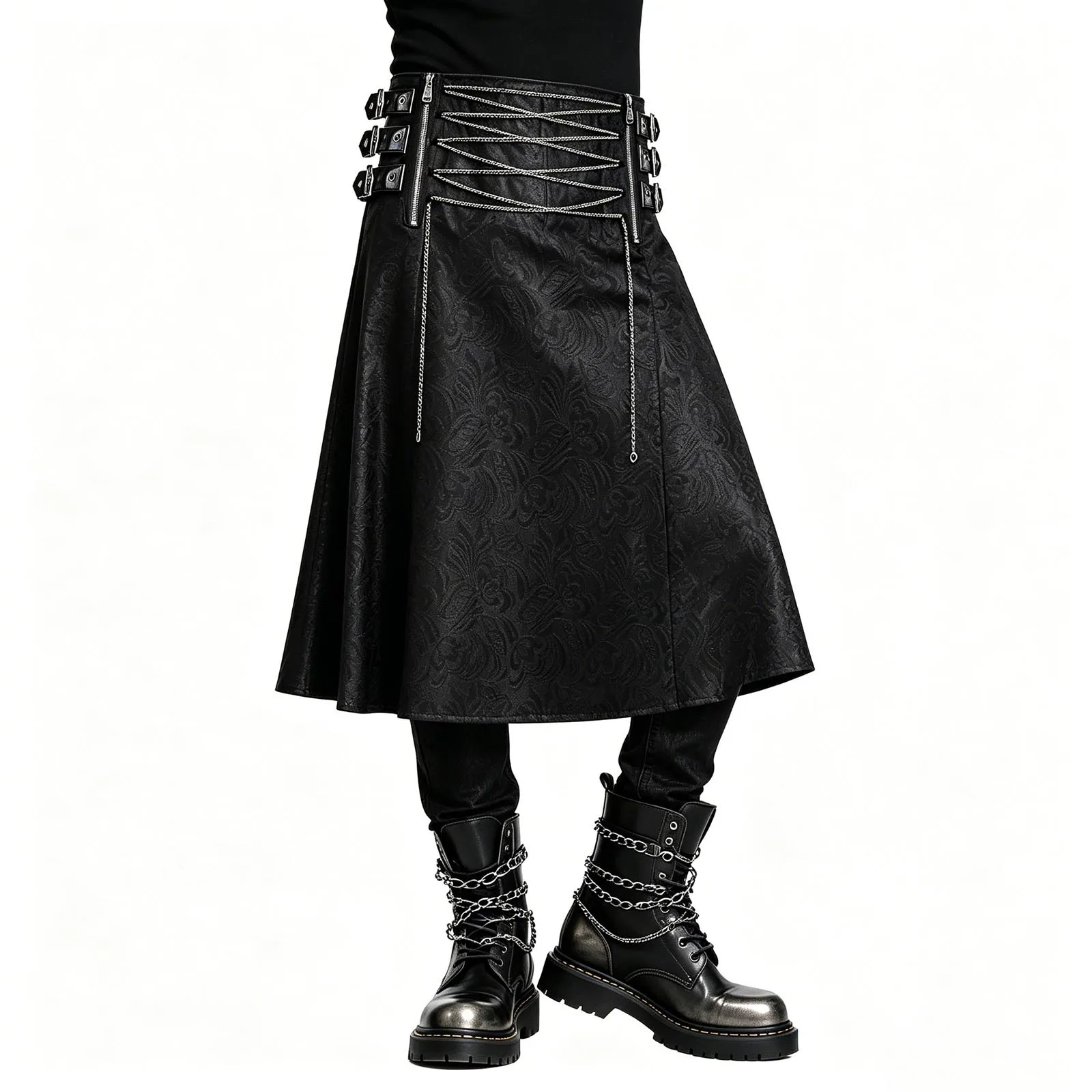 Men's Chain Decoration Personalized Skirt Gothic Punk Rock Scottish Skirt Patchwork Retro War Dress Medieval Costume
Men's Chain Decoration Personalized Skirt Gothic Punk Rock Scottish Skirt Patchwork Retro War Dress Medieval Costume