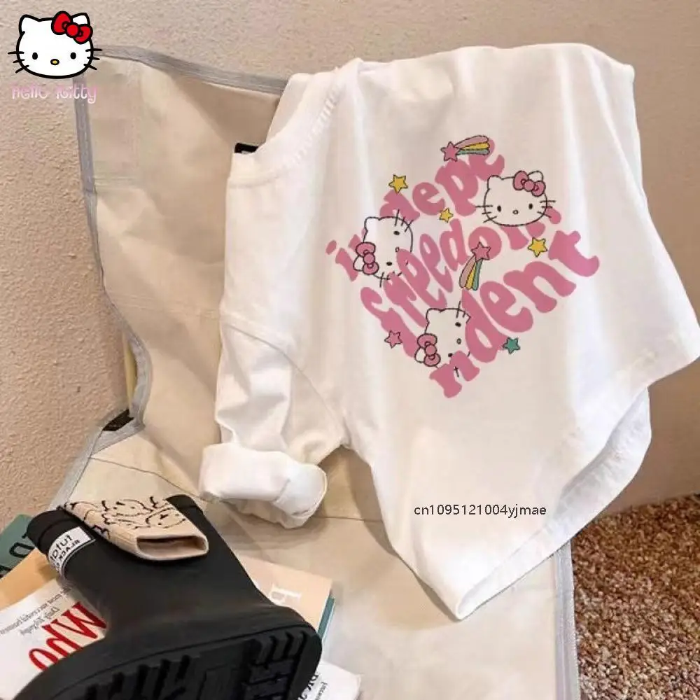 Sanrio Hello Kitty, детская футболка Long Sve, милая детская одежда с героями мультфильмов, осенняя модная повседневная футболка с принтом для девочек Kawaii
Sanrio Hello Kitty, детская футболка Long Sve, милая детская одежда с героями мультфильмов, осенняя модная повседневная футболка с принтом для девочек Kawaii