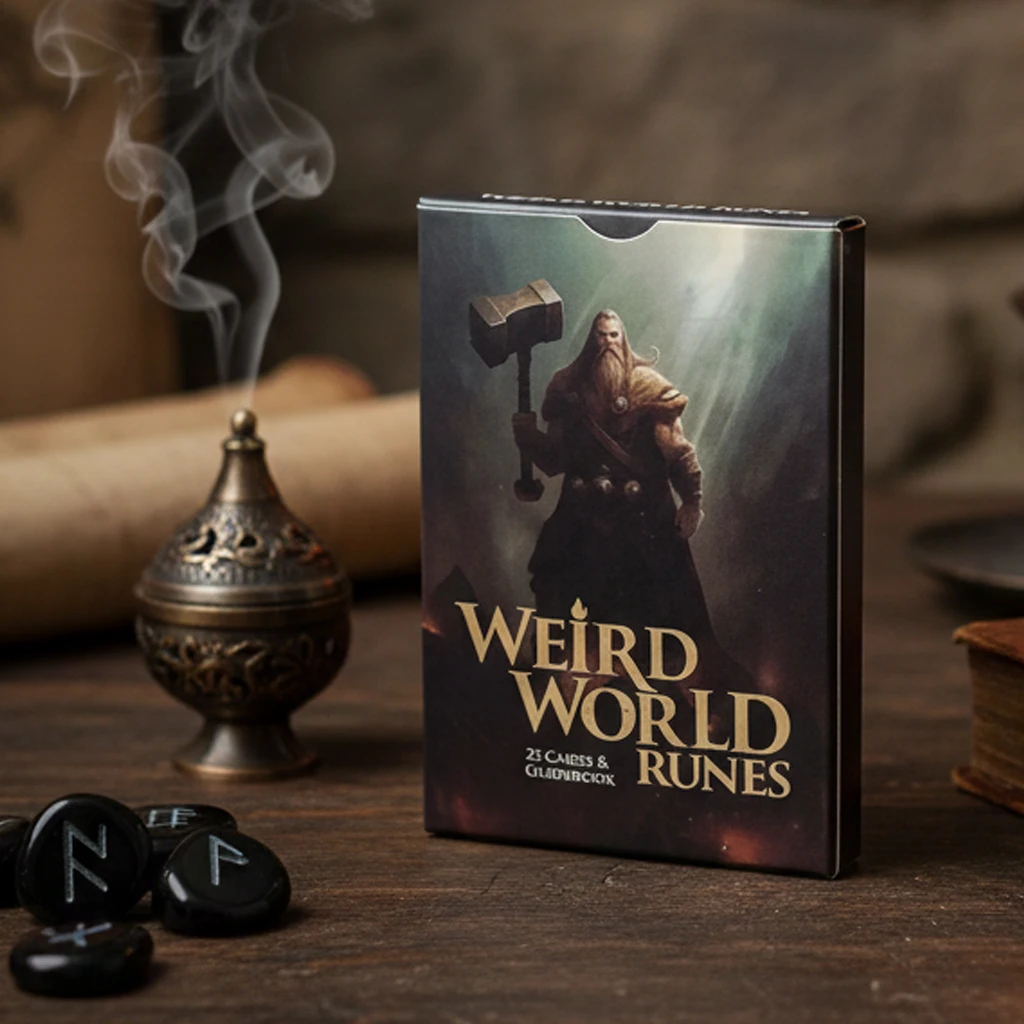 Weird World Runes Deck - 25 Elder Futhark Oracle Cards for Divination Printed on 350GSM Double-embossed Cardstock 9*6cm
Weird World Runes Deck - 25 Elder Futhark Oracle Cards for Divination Printed on 350GSM Double-embossed Cardstock 9*6cm