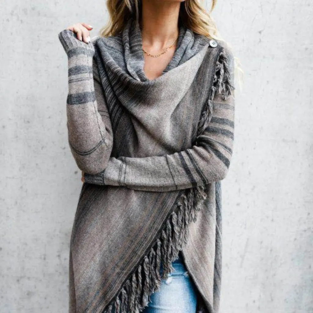 Slim-fit Mid-length Tassel Striped Sweater European And American Style Fashion Women's Knitwear for Casual Occasions
Slim-fit Mid-length Tassel Striped Sweater European And American Style Fashion Women's Knitwear for Casual Occasions