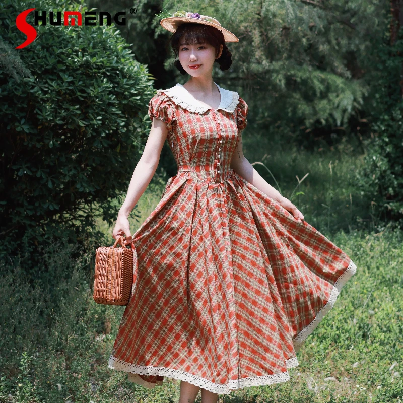 French Court Princess Tea Party Vintage Dresses Op Summer Women's High Waist Slim Sweet Elegant Lolita Long Dress Vestidos
French Court Princess Tea Party Vintage Dresses Op Summer Women's High Waist Slim Sweet Elegant Lolita Long Dress Vestidos