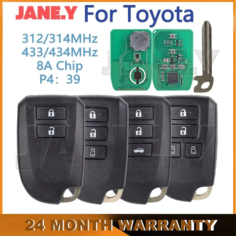 Remote Car Key For Brazil For Toyota YARIS VIOS Hiace Regiusage Board 0010/0011/0182 8A 39 Chip 312/314MHz 433/434MHz Keyless Go
Remote Car Key For Brazil For Toyota YARIS VIOS Hiace Regiusage Board 0010/0011/0182 8A 39 Chip 312/314MHz 433/434MHz Keyless Go