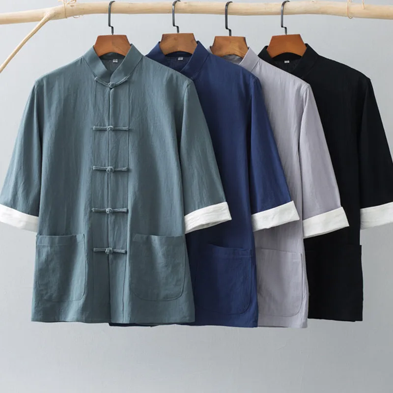 Traditional Chinese Tang Suit Tops Men Long Sleeve Kung Fu Tai Chi Uniform Shirts Chinese Cardigan Coat Hanfu Spring Autumn New
Traditional Chinese Tang Suit Tops Men Long Sleeve Kung Fu Tai Chi Uniform Shirts Chinese Cardigan Coat Hanfu Spring Autumn New