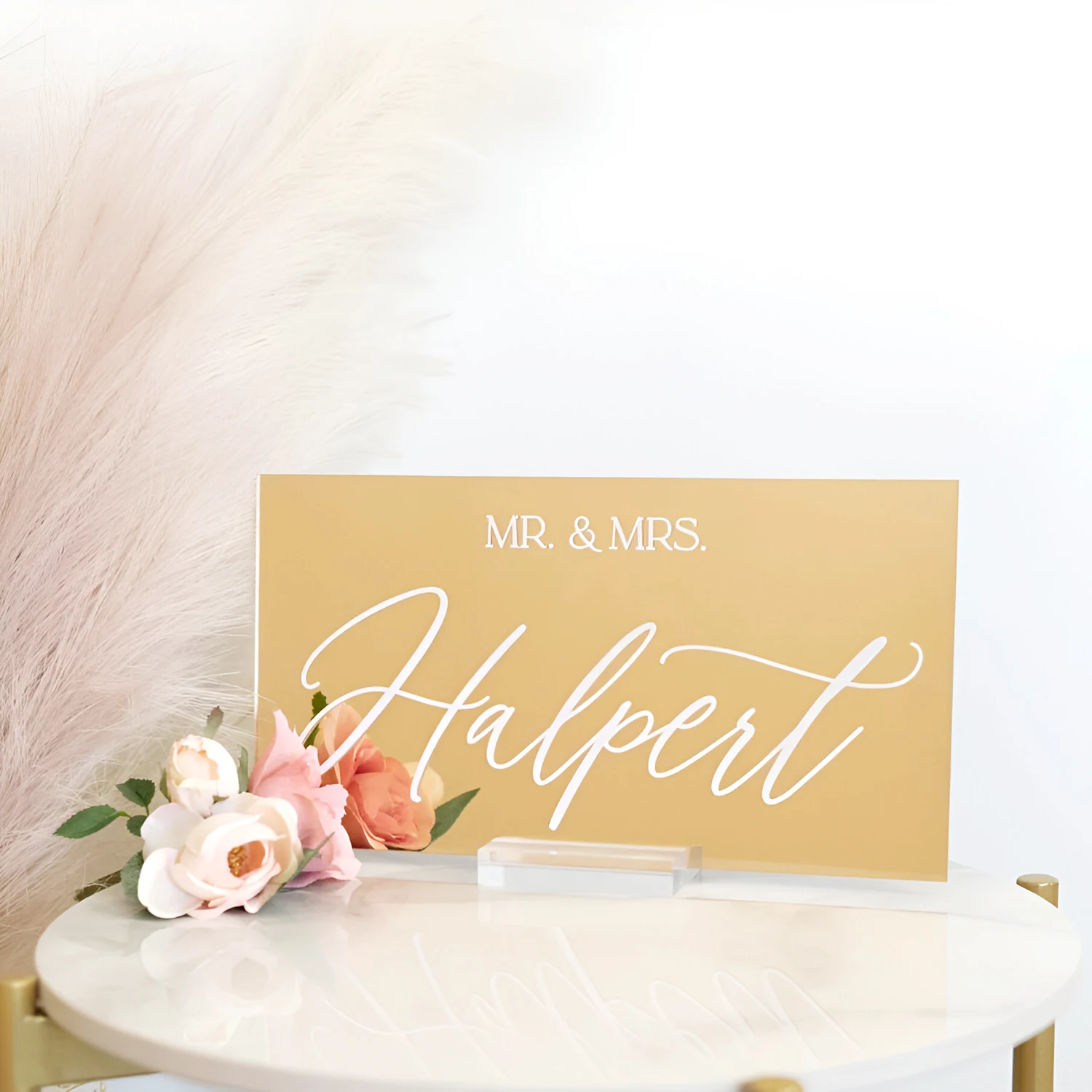 Custom Acrylic Table Sign for Guest Tables, Mr and Mrs, Wedding Table Sign, Bride and Groom Table Sign
Custom Acrylic Table Sign for Guest Tables, Mr and Mrs, Wedding Table Sign, Bride and Groom Table Sign