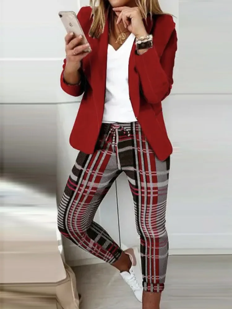 Elegant Women Loose Jackets Tops Set Autumn Long Sleeve And Pencil Pants Print Suit Female Streetwear Slim Pants Two Piece Set
Elegant Women Loose Jackets Tops Set Autumn Long Sleeve And Pencil Pants Print Suit Female Streetwear Slim Pants Two Piece Set