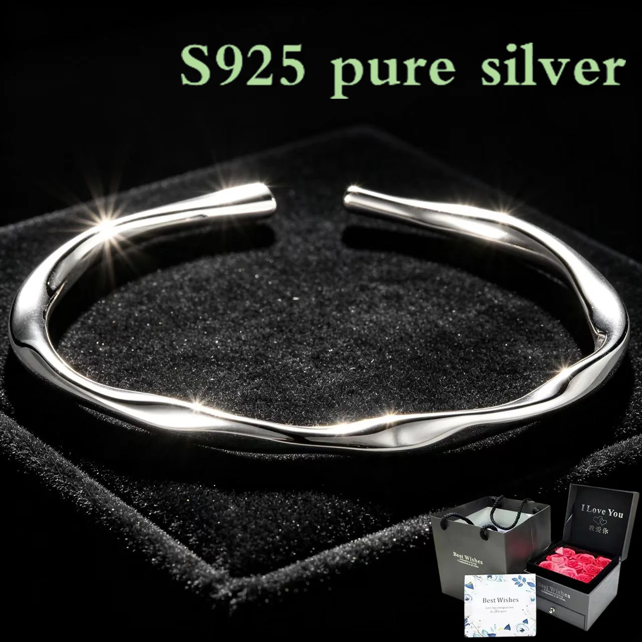 S925 pure silver Möbius bracelet - Unique design, luxurious and versatile, high-end hand accessory
S925 pure silver Möbius bracelet - Unique design, luxurious and versatile, high-end hand accessory