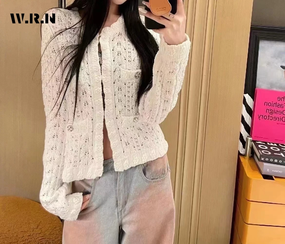 Hotsweet Hollow Out Solid Color Knitting Cardigans Women Gyaru Casual O-Neck Single Breasted Ladies Long Sleeve Sexy Sweater
Hotsweet Hollow Out Solid Color Knitting Cardigans Women Gyaru Casual O-Neck Single Breasted Ladies Long Sleeve Sexy Sweater