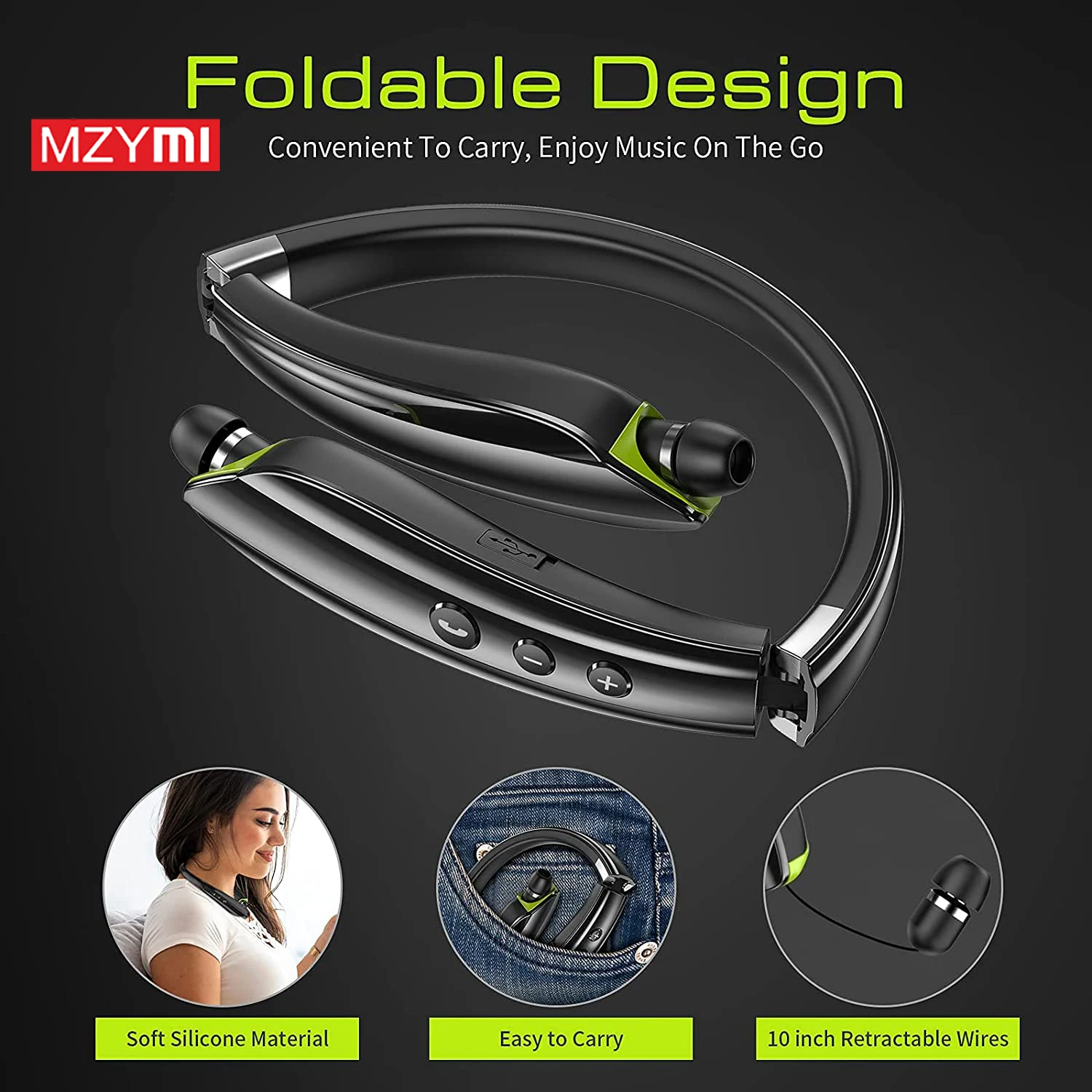MZYMI SX-990 Wireless Bluetooth Headset Neckband Foldable Headphones Retractable Earbuds Noise Cancelling Hifi Stereo Earphones
MZYMI SX-990 Wireless Bluetooth Headset Neckband Foldable Headphones Retractable Earbuds Noise Cancelling Hifi Stereo Earphones