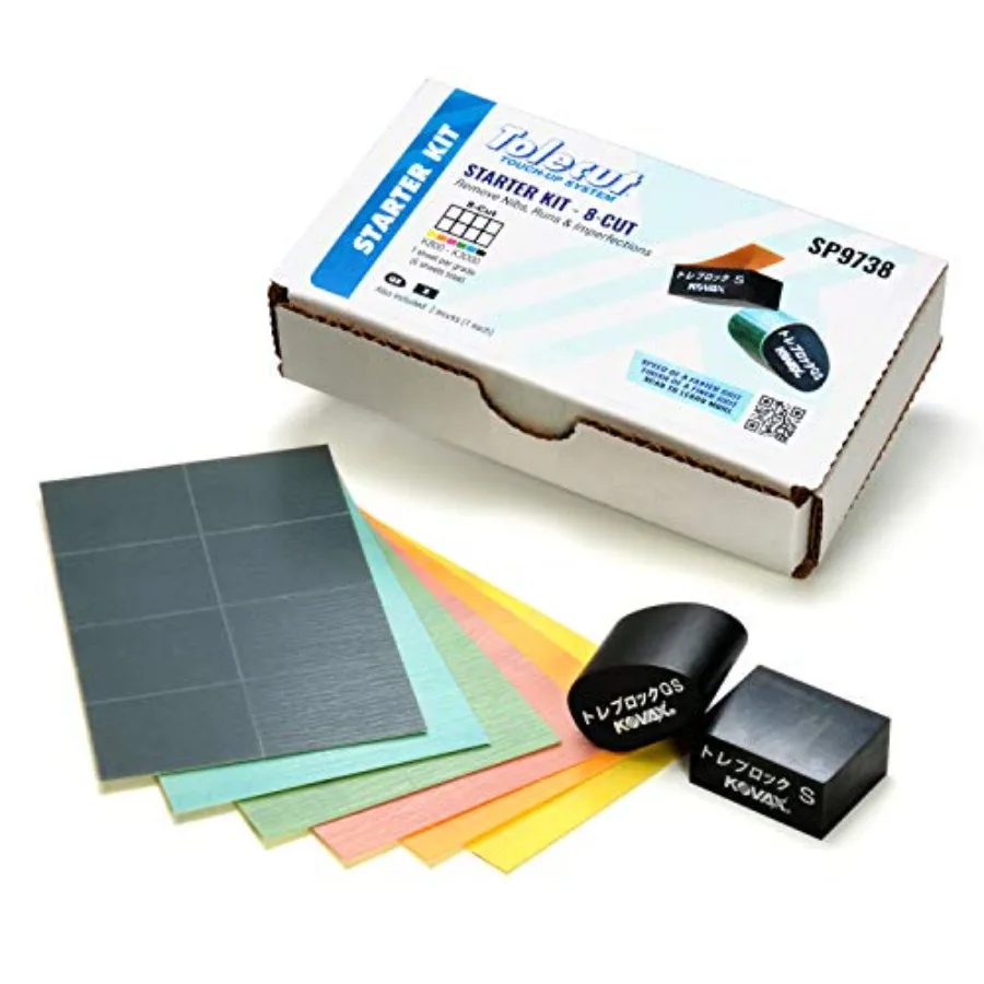 Tolecut Starter -, PSA Sanding Sheets for Nibs, Runs and Imperfections, SP9738, K800 - K3000, 6 Sheets + 2 Toleblocks
Tolecut Starter -, PSA Sanding Sheets for Nibs, Runs and Imperfections, SP9738, K800 - K3000, 6 Sheets + 2 Toleblocks