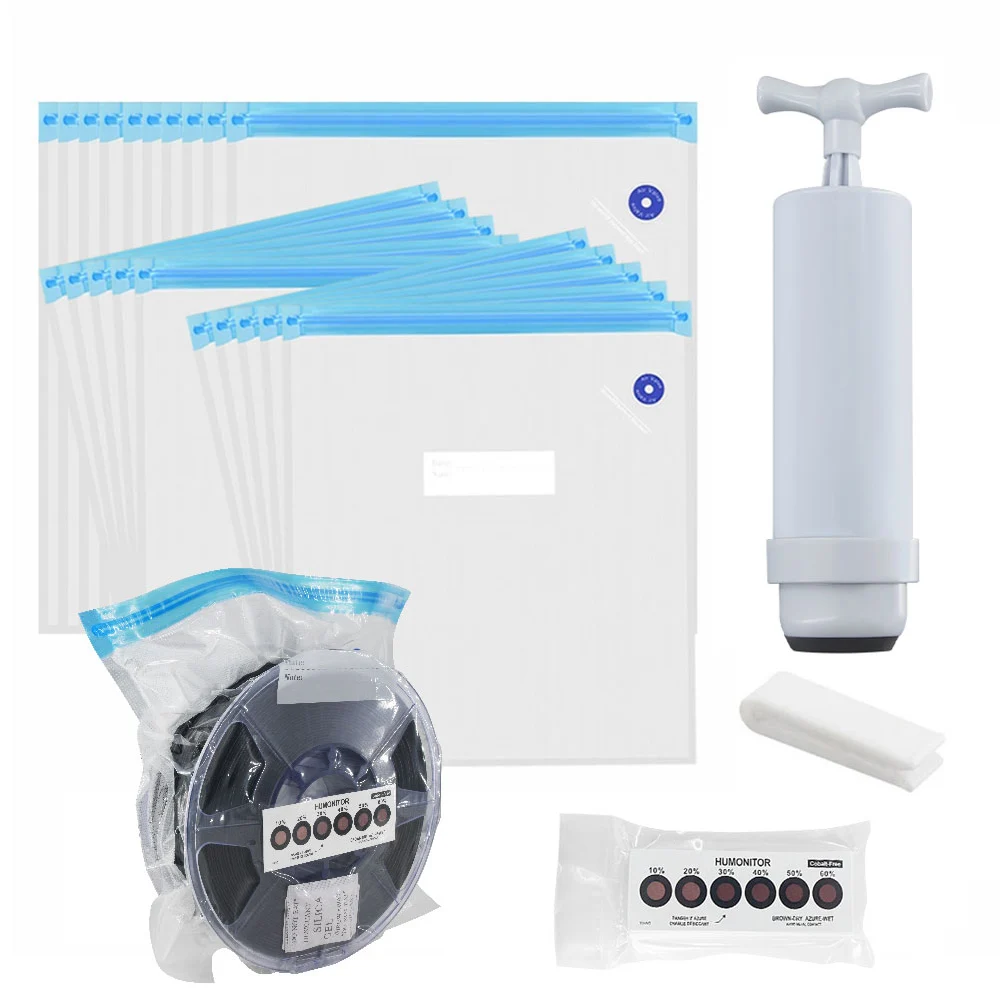 3D Printer Filament Storage Bag PLA Filament Vacuum Bag Dryer Safekeep Humidity Resistant Sealing Bags Keep Filament Dry Sealed
3D Printer Filament Storage Bag PLA Filament Vacuum Bag Dryer Safekeep Humidity Resistant Sealing Bags Keep Filament Dry Sealed