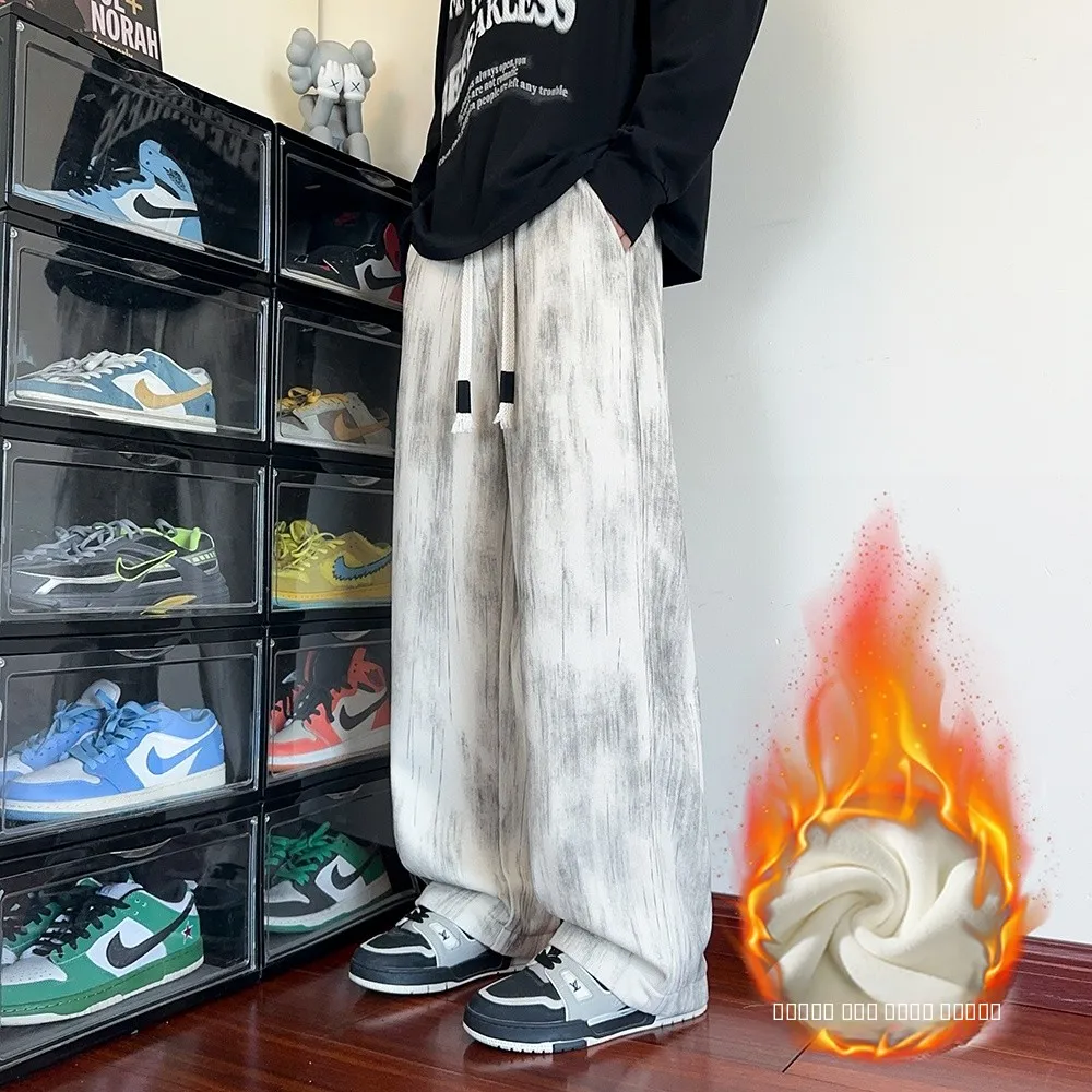 Мужские зимние повседневные брюки в стиле ретро с эффектом тай-дай, серебристые, на меху, утепленные, с широкими штанинами, повышенной теплоты, комфортные, прямого кроя
Мужские зимние повседневные брюки в стиле ретро с эффектом тай-дай, серебристые, на меху, утепленные, с широкими штанинами, повышенной теплоты, комфортные, прямого кроя