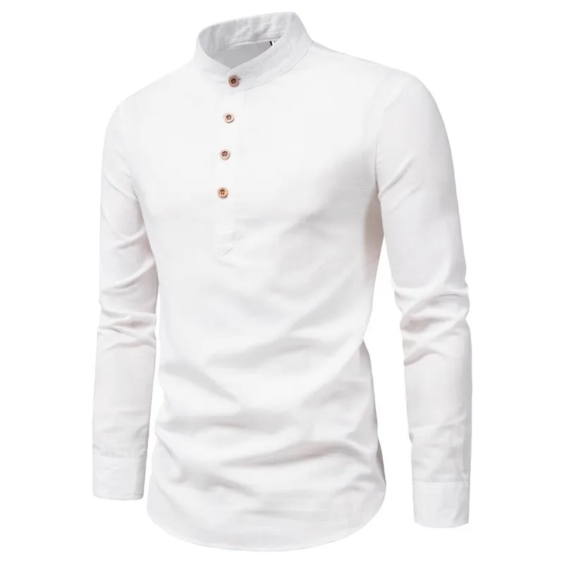 New Causal Shirt Men Cotton Linen Long Sleeve Stand Collar Slim Mens Shirt Breathable Business Vintage Top Solid Shirts Men
New Causal Shirt Men Cotton Linen Long Sleeve Stand Collar Slim Mens Shirt Breathable Business Vintage Top Solid Shirts Men