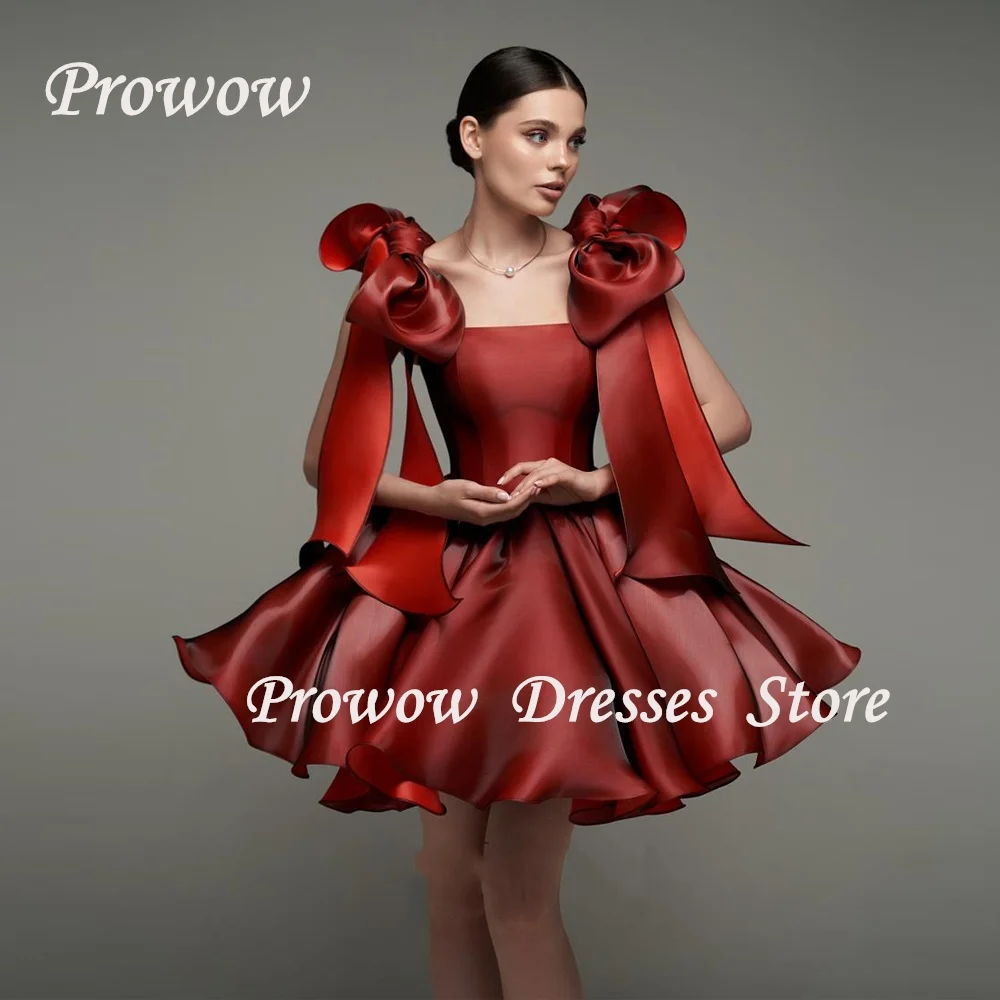 Prowow Sexy Burgundy Fluffy Short Prom Cocktail Dresses Customized Sleeveless A Line Mini Wedding Party Gowns Pleats Bow Organza
Prowow Sexy Burgundy Fluffy Short Prom Cocktail Dresses Customized Sleeveless A Line Mini Wedding Party Gowns Pleats Bow Organza