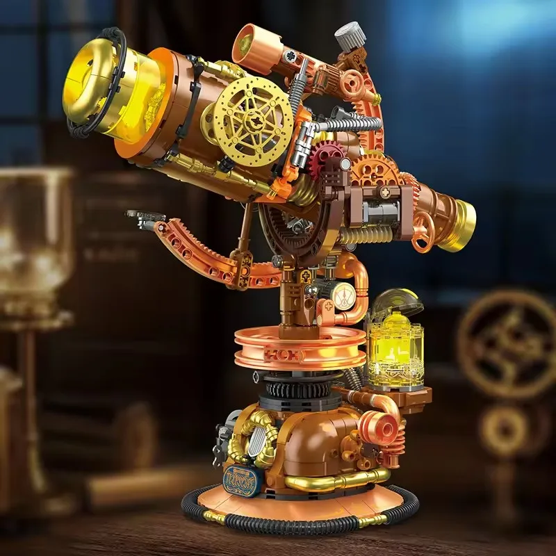 797PCS Creative Steam Punk Retro Telescope with light Building blocks Assembly Desktop Decoration Birthday Gifts Kids Adults
797PCS Creative Steam Punk Retro Telescope with light Building blocks Assembly Desktop Decoration Birthday Gifts Kids Adults
